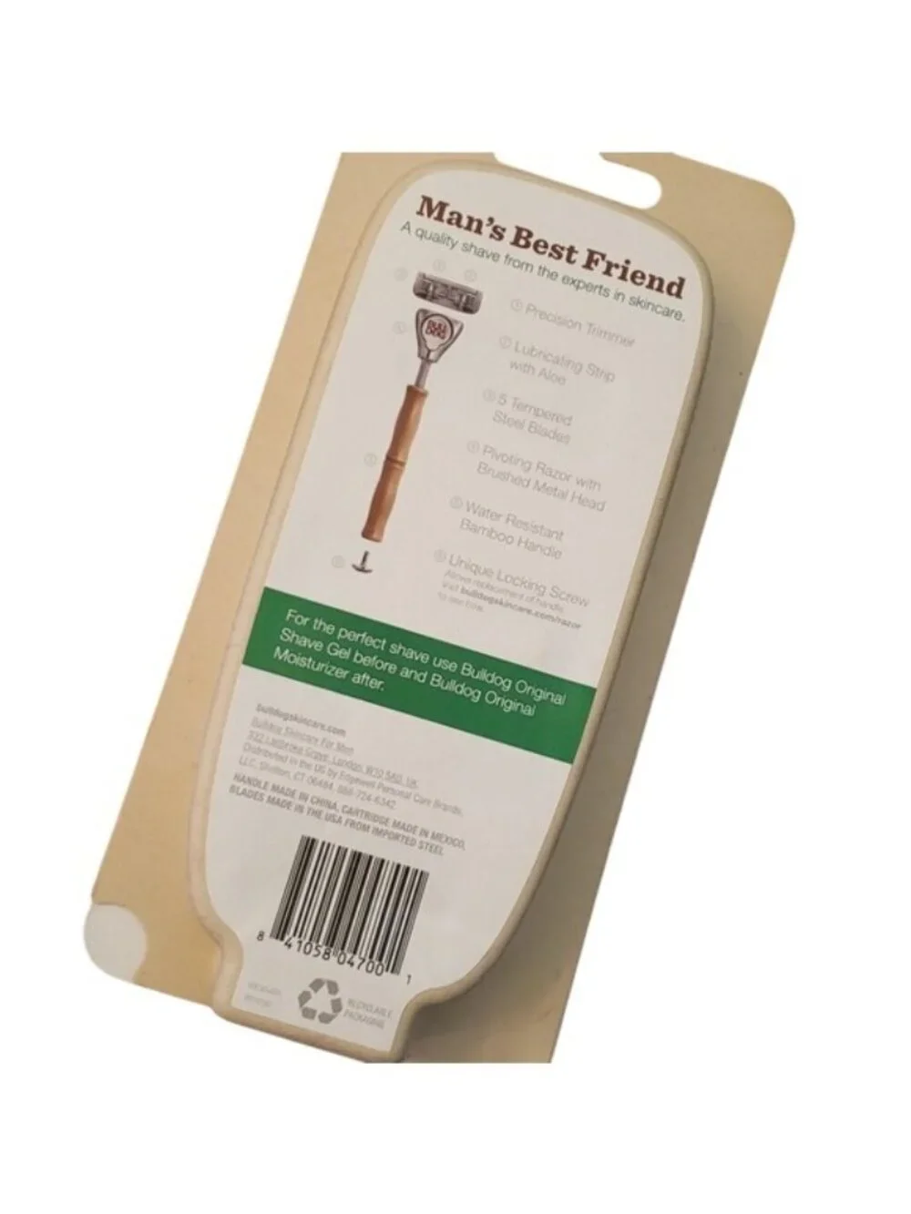 Bull Dog Original Bamboo 5 Blade Razor Bamboo Handle Includes 2 Steel Blades Men